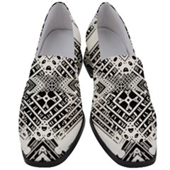 Pattern Tile Repeating Geometric Women s Chunky Heel Loafers