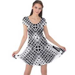 Pattern Tile Repeating Geometric Cap Sleeve Dress