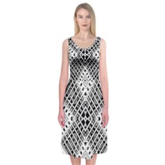 Pattern Tile Repeating Geometric Midi Sleeveless Dress by Pakrebo