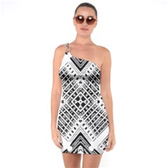 Pattern Tile Repeating Geometric One Soulder Bodycon Dress