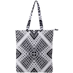 Pattern Tile Repeating Geometric Double Zip Up Tote Bag