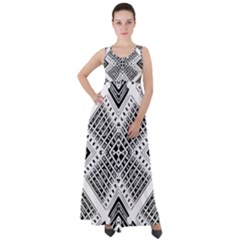 Pattern Tile Repeating Geometric Empire Waist Velour Maxi Dress