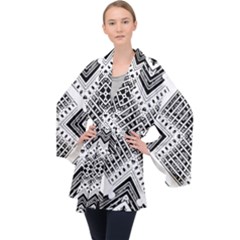 Pattern Tile Repeating Geometric Velvet Kimono Robe