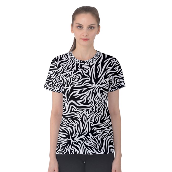 Flames Fire Pattern Digital Art Women s Cotton Tee