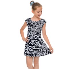 Flames Fire Pattern Digital Art Kids  Cap Sleeve Dress by Pakrebo