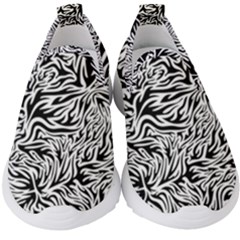 Flames Fire Pattern Digital Art Kids  Slip On Sneakers