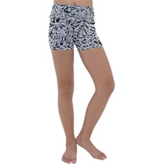 Flames Fire Pattern Digital Art Kids  Lightweight Velour Yoga Shorts