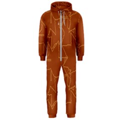 Autumn Leaves Repeat Pattern Hooded Jumpsuit (men)  by Pakrebo