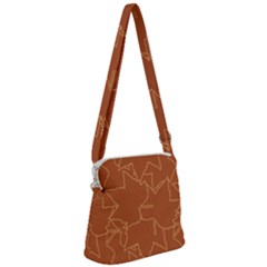 Autumn Leaves Repeat Pattern Zipper Messenger Bag