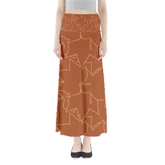 Autumn Leaves Repeat Pattern Full Length Maxi Skirt by Pakrebo