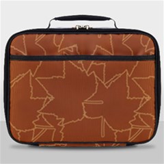 Autumn Leaves Repeat Pattern Full Print Lunch Bag by Pakrebo