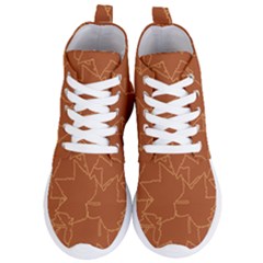 Autumn Leaves Repeat Pattern Women s Lightweight High Top Sneakers by Pakrebo