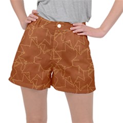 Autumn Leaves Repeat Pattern Stretch Ripstop Shorts