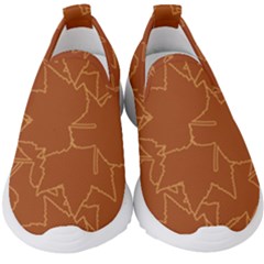 Autumn Leaves Repeat Pattern Kids  Slip On Sneakers