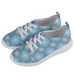 White Light Blue Gray Tile Women s Lightweight Sports Shoes by Pakrebo