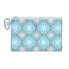 White Light Blue Gray Tile Canvas Cosmetic Bag (large) by Pakrebo