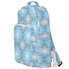 White Light Blue Gray Tile Double Compartment Backpack