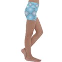 White Light Blue Gray Tile Kids  Lightweight Velour Yoga Shorts View3