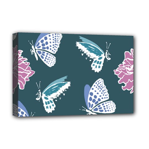 Butterfly Pattern Dead Death Rose Deluxe Canvas 18  X 12  (stretched) by Pakrebo