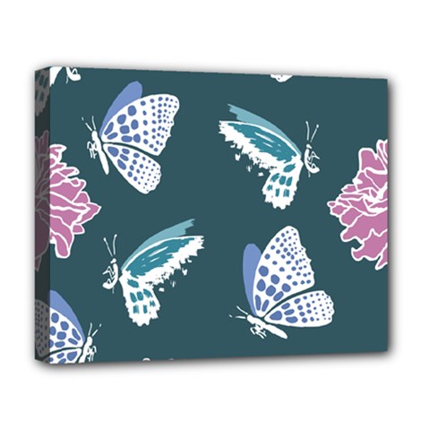 Butterfly Pattern Dead Death Rose Deluxe Canvas 20  X 16  (stretched) by Pakrebo