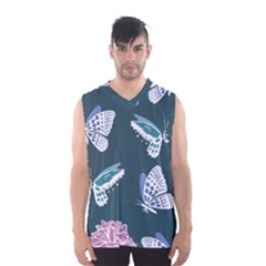 Butterfly Pattern Dead Death Rose Men s Basketball Tank Top by Pakrebo