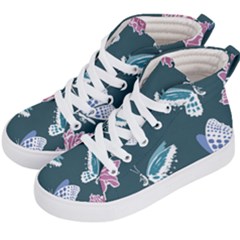 Butterfly Pattern Dead Death Rose Kids  Hi-top Skate Sneakers by Pakrebo