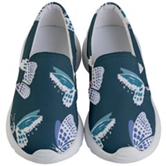 Butterfly Pattern Dead Death Rose Kids  Lightweight Slip Ons by Pakrebo