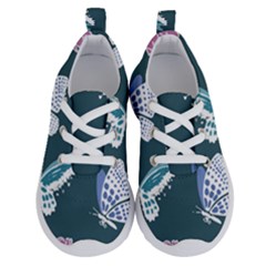 Butterfly Pattern Dead Death Rose Running Shoes by Pakrebo