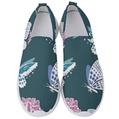 Butterfly Pattern Dead Death Rose Men s Slip On Sneakers