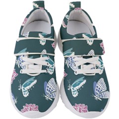 Butterfly Pattern Dead Death Rose Kids  Velcro Strap Shoes