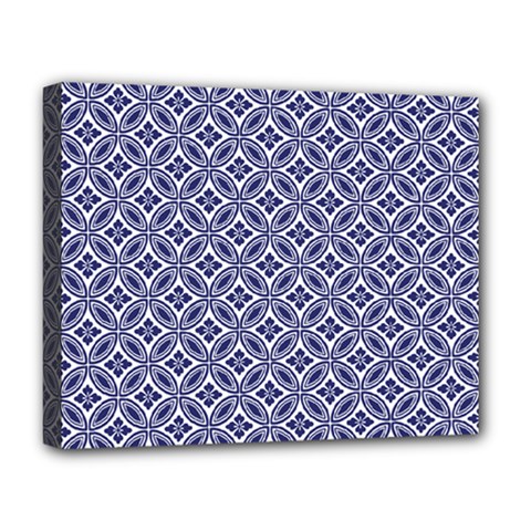 Wreath Differences Indigo Deep Blue Deluxe Canvas 20  X 16  (stretched) by Pakrebo