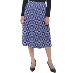 Wreath Differences Indigo Deep Blue Classic Velour Midi Skirt  by Pakrebo