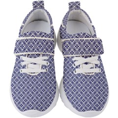 Wreath Differences Indigo Deep Blue Kids  Velcro Strap Shoes