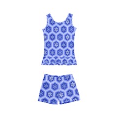 A Hexagonal Pattern Kids  Boyleg Swimsuit