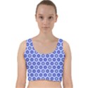 A Hexagonal Pattern Velvet Racer Back Crop Top View1