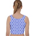 A Hexagonal Pattern Velvet Racer Back Crop Top View2