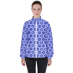 A Hexagonal Pattern High Neck Windbreaker (women)