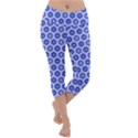 A Hexagonal Pattern Lightweight Velour Capri Yoga Leggings View1