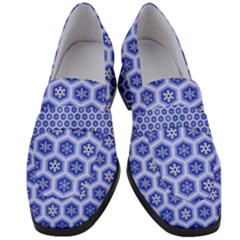 A Hexagonal Pattern Women s Chunky Heel Loafers