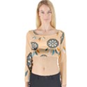 Dreamcatcher Pattern Pen Background Long Sleeve Crop Top View1