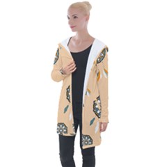 Dreamcatcher Pattern Pen Background Longline Hooded Cardigan