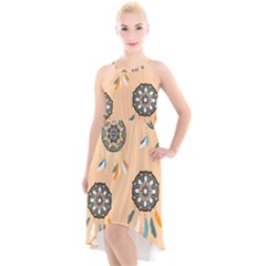 Dreamcatcher Pattern Pen Background High-low Halter Chiffon Dress  by Pakrebo