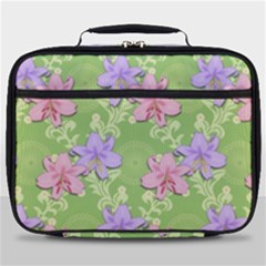 Lily Flowers Green Plant Natural Full Print Lunch Bag by Pakrebo