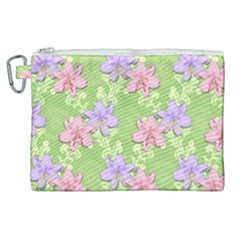 Lily Flowers Green Plant Natural Canvas Cosmetic Bag (xl) by Pakrebo