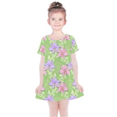 Lily Flowers Green Plant Natural Kids  Simple Cotton Dress by Pakrebo