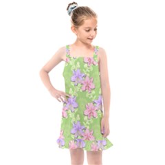 Lily Flowers Green Plant Natural Kids  Overall Dress by Pakrebo