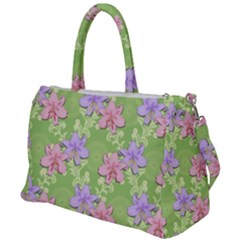 Lily Flowers Green Plant Natural Duffel Travel Bag by Pakrebo