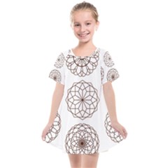 Graphics Geometry Abstract Kids  Smock Dress by Pakrebo