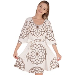 Graphics Geometry Abstract Velour Kimono Dress