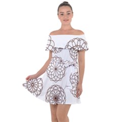 Graphics Geometry Abstract Off Shoulder Velour Dress